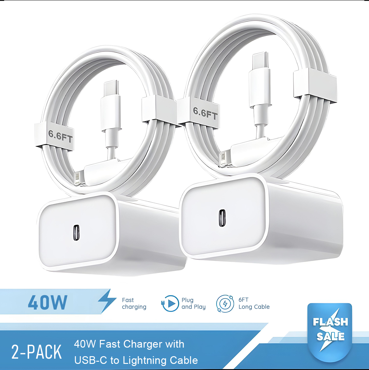 Tablet Accessories Set - 2-4 Stuks 40W Snellader voor iPhone