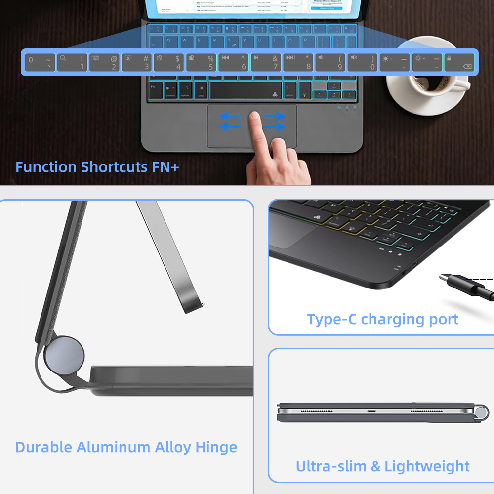 Draadloos verlicht toetsenbord - Ipad Cover Folio recensie en prijs